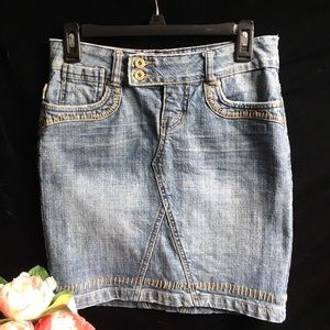 Tyte Jeans Embroidered Cotton Jean Skirt - Sz 3